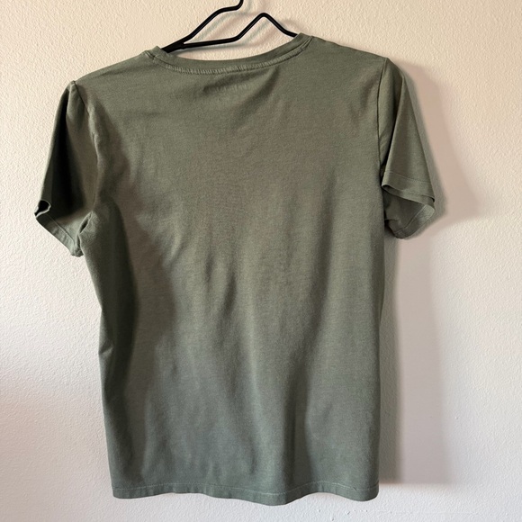 Tommy Hilfiger Sport Army Green Cotton Blend Logo Tee Size S - Picture 3 of 6